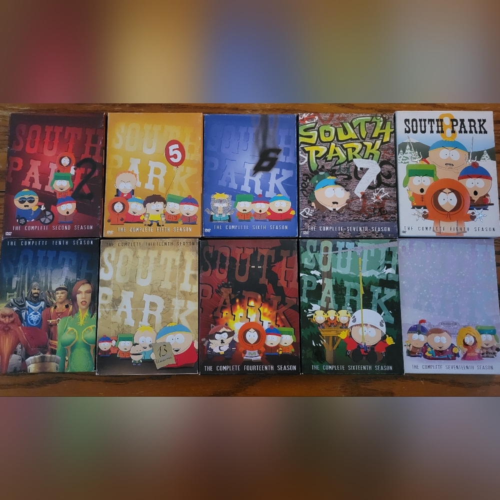 South Park Complete Seasons DVD Set (Colorful Cartoon Covers)